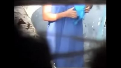 desi babe taking outside bathtub