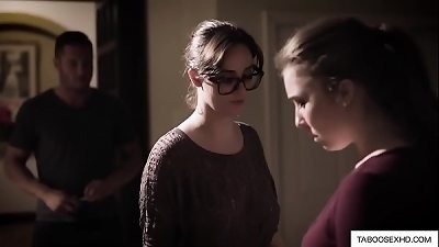 wife eyeing husband fucking blonde in the butt