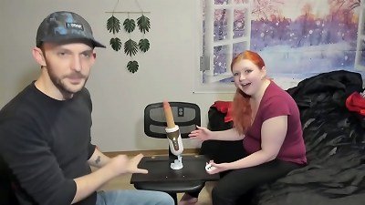 Animour bang-out Machine prodding fake penis Unboxing and masturbation with Sophia Sinclair and Jasper Spice