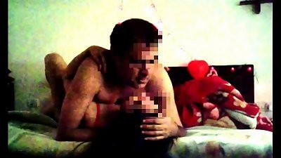 Indian wife in Christmas lingerie decorates the apartment to get torn up very firm by neighbour