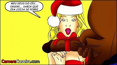 Patricinha ganhou a Rola Negra de Presente de Natal, do Porteiro do Pr&eacute;dio