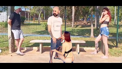 Public lovemaking at a bus stop, total scandal!