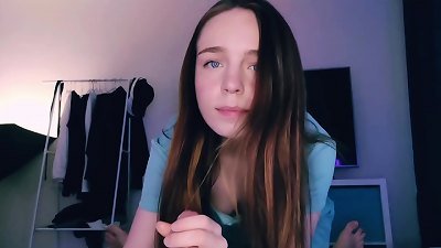 brown-haired babe deep throat pop-shot facial cumshot