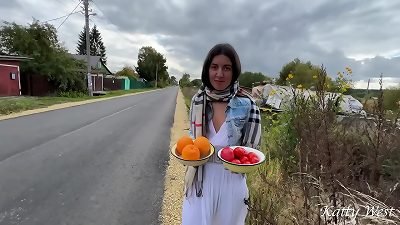 pounded a village girl in her garden while her husband was not at home