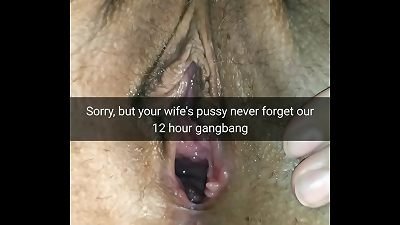 Snap chat hotwife  trampy wife  bareback orgy  and cuckold captions compilation! - Not inside- not cuckold - milky Mari