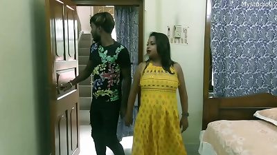 Indian yam-sized udders Bhabhi secret bang-out with college friend! husband don't know