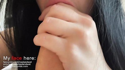super close up blowjob, you can almost touch these lips