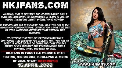 Hotkinkyjo take moster size fake penis from johnthomastoys in her ass, anal fisting & prolapse