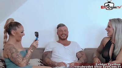 German port milf at anal threesome ffm with tattoo