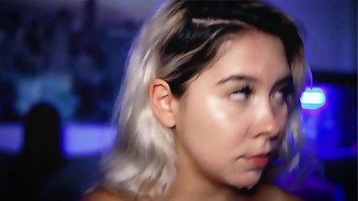 blond with her angelic face full of jism seduces you with her skunky behavior