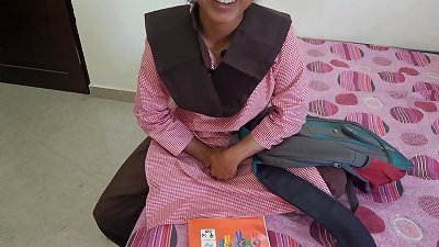 steaming indian desi college girl was painfull humping with professor in coching room on dogy style and chat to Hindi audio