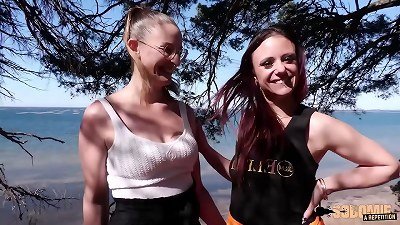 Arianna gets drilled by a nasty girl in a FFH 3 way