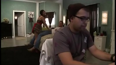 Her boyfriend's a loser, she's porking someone else in front of him!