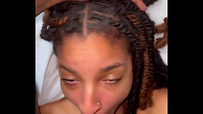 Foxybrown20 blowing ball-sac and choking on hard-on