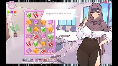 Tsundere Milfin [ anime Game PornPlay ] Ep.1 My muslim manager got her caboose stuck in the elevator with no panties !