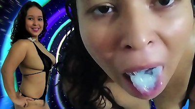 mummy swallowing cum. My cuckold does not have permission to fuckme, I masturbate for him. As consolation I blow his small cock, and I swallow his man milk when he jizzes in my mouth. He's a homosexual anus