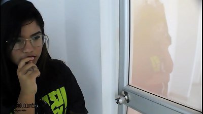 I watch my stepbrother watching porno and I get nasty cum-on my rich ass cheeks PART 1