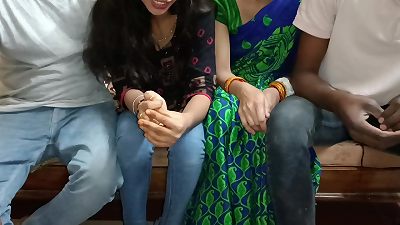wife Swapping, best buddy interchange wife plowing first-ever Time 4 way Hindi porno