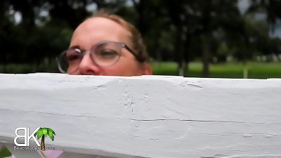 Karen gets roped up, gags on cock and double slammed for being curious