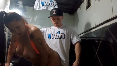 Saymon began dancing and the steamy Mom-I-would-Like-to-Fuck came to enjoy her boner