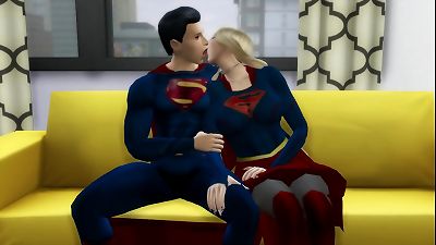Superman screws Supergirl DC porno 3 dimensional