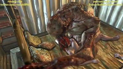 Ciri and Triss penetrated hard by monster Ghouls