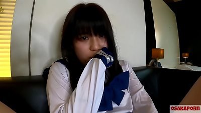18 years elderly teen asian with diminutive boobs spills and gets climax with finger nail and fuck-a-thon toy. inexperienced asian with college costume costume play gives deep throat deeply. Mao 7 OSAKAPORN
