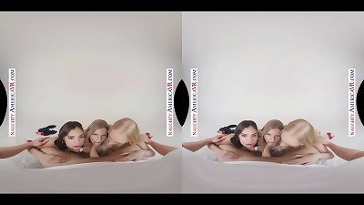 supah broads mingle to pound you in VR foursome