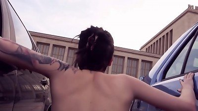 Risky Public sex in The Middle of The City with brunette teen stunner