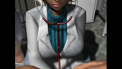 big-chested anime porn nurses deep-throating a patients trunk