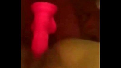 slut Wife's beaver cumming on ginormous dildo part duo