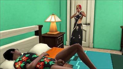 Indian widowed mother catches her son-in-law bare in his sofa while she was taking a nap and she couldn't stand it anymore and she sucked because she was very wild - mother and Stepson