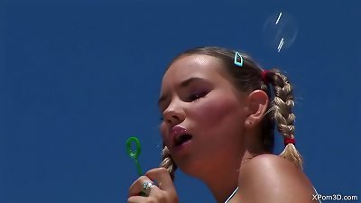 barely legal 18yo big-titted teenager plowed rock hard in the ass by 2 hefty penises - video Teaser