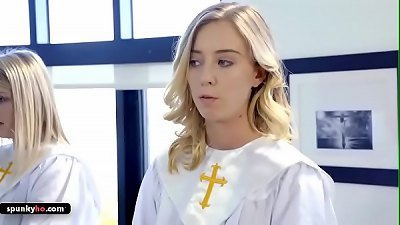 Step step-brother drills slut sister behind father's back