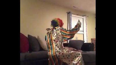 Clown drills wife when husband leaves mansion
