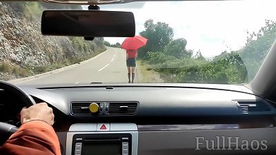 risky public pound with a russian student in the car