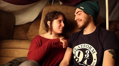 handsome curvaceous woman pounded by her bf under improvised fort