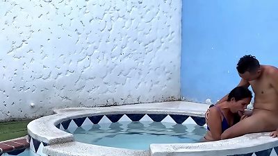 THE NEIGHBOR GETS super-steamy AND I GIVE HER A succulent poke IN THE JACUZZI