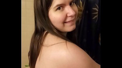 talking sloppy to my little chubby mega-bitch sister as she takes a shower