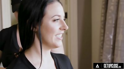 UP CLOSE - Naturally Stacked Angela white Has horny fingering passionate Real hump With scorching Kissa Sins