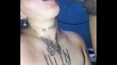 warm ash-blonde sucks it off, plumbs it all over and puts it in her tail