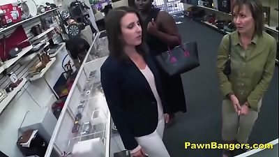 Cheeky Shop possessor plumbs Customer's twat