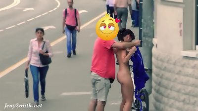 Hidden cam captures Jeny Getting undressed in Public