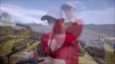 riding A enormous Tractor Hitch clip Harrow play & Broom handle