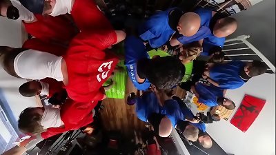 360 behind the scenes Cheerleaders vs Football squad gang-fuck