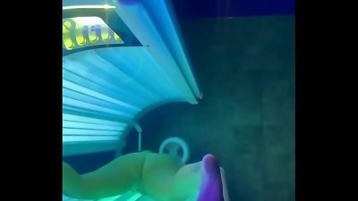 Ally white masturbates in tanning booth