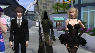 Death Note pornography Light pummels Misa Beside The Grim Reaper goth teen manga porn anime