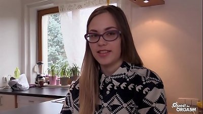QUEST FOR orgasm - sensual masturbation for Russian teenager with glasses Selvaggia
