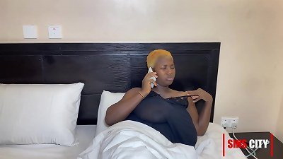 ebony dame with a gigantic funbags screwed by a black man with a meaty manstick