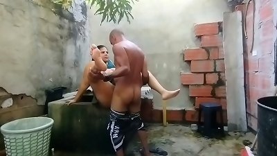 My filthy step-father can't fight back my humungous ass that he finishes up pulverizing while my step mother is not home